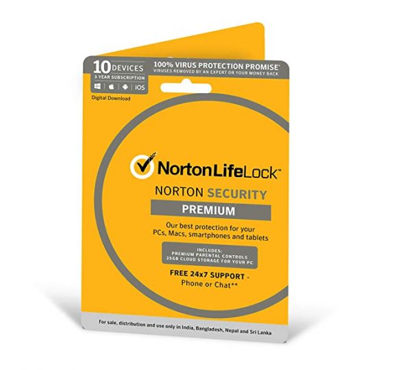 Norton Security Premium - 10 Appareils - 1 an - PC/Mac/iOS/Android - Téléchargement