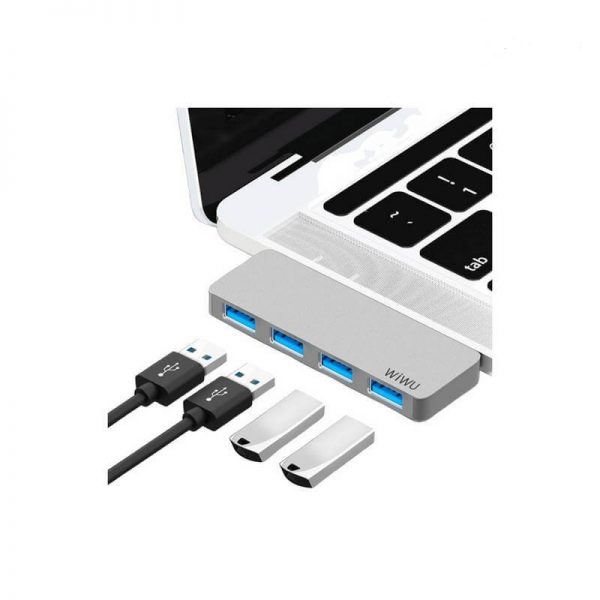 Adaptateur Hub USB C 4 en 1 - Hub USB C vers USB portable avec 4 ports USB 3.0, en aluminium