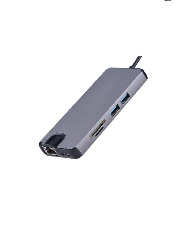 Adaptateur 8 in 1 Type-C Hub to 4K HDMI Rj45 Lan VGA Adapter USB 3.0